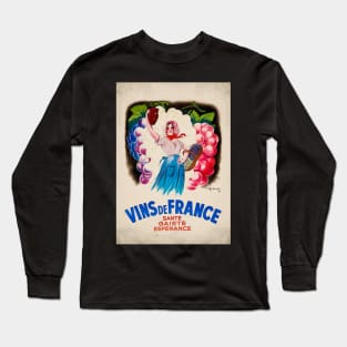 Retro poster - pub - vintage - france wine - Long Sleeve T-Shirt